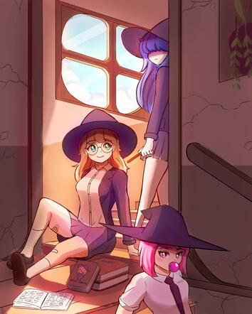 Witch artwork inspired by movie/series Little Witch Academia